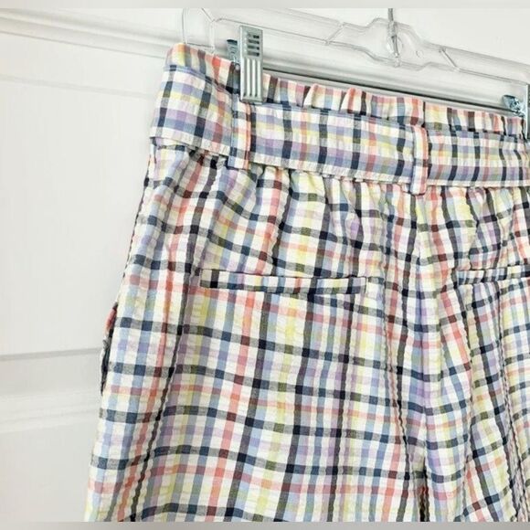 NWT LOFT High Waist Paperbag Shorts in Plaid - Picture 7 of 12